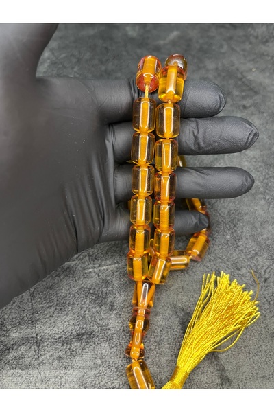 Mos Tespih Large Size String Tasseled Squeezed Amber Prayer Beads