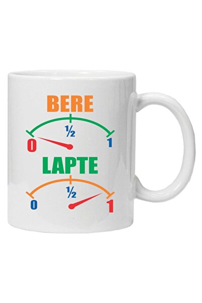 CRD PRINT Personalized mug with message 'beer/milk', CRD PRINT, 330ml, white