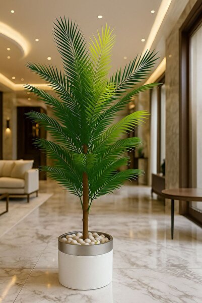 Altun Çiçekcilik Yapay Areka Ağacı 150 cm Lux Metal Saksı Dahildir