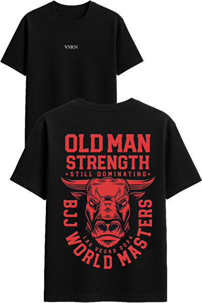 VSRN Μπλουζάκι Oldman Bull με στάμπα σχεδίου, μαύρο, oversized
