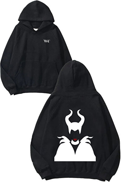 THEWERT Malefiz 1 Design Back Printed Black Hooded Sweatshirt