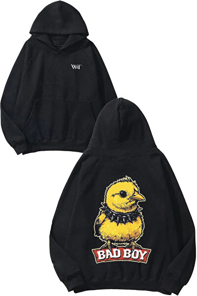 THEWERT Badboy Chick Design Rucsac cu imprimeu Negru cu glugă Swea tricou