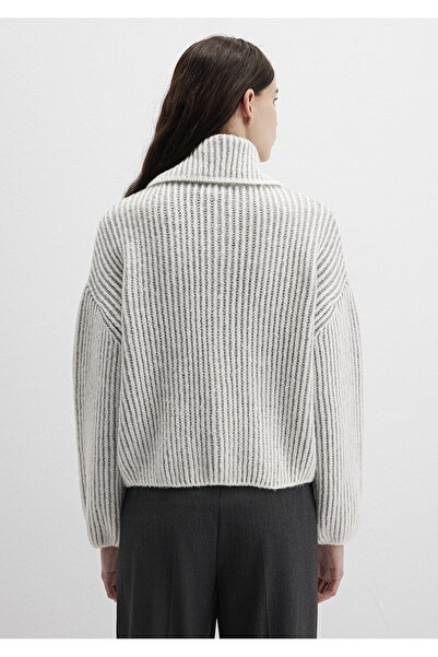 Mavi Zippered knitwear antique white stripe