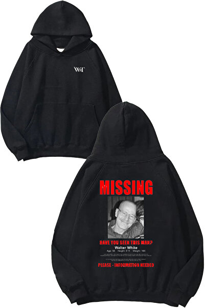 THEWERT Missing Walter White Design Rucsac cu imprimeu Negru cu glugă Swea tr...