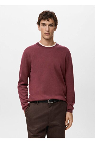 MANGO Man %100 merinos yünü bisiklet yaka kazak