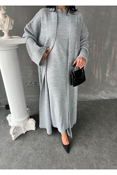 GİYSİ DÜNYASI 57 Triko Kumaş Hirka Kisa Kollu Elbi̇se 2 Li̇ Taki̇t