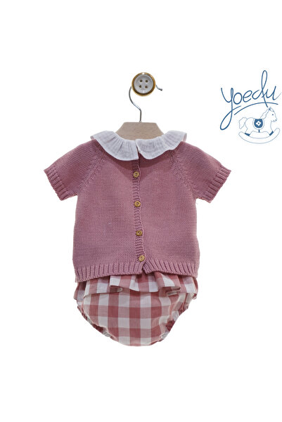 yoedu Spanish baby set: pink sweater shirt with briefs
