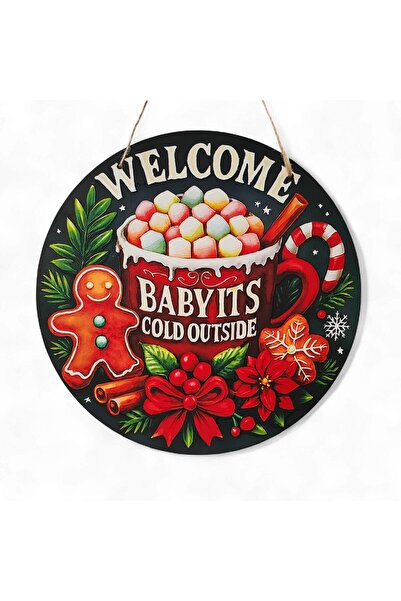 Hedea زينة للباب والجدار ترحيبية بعبارة 'الخارج بارد'