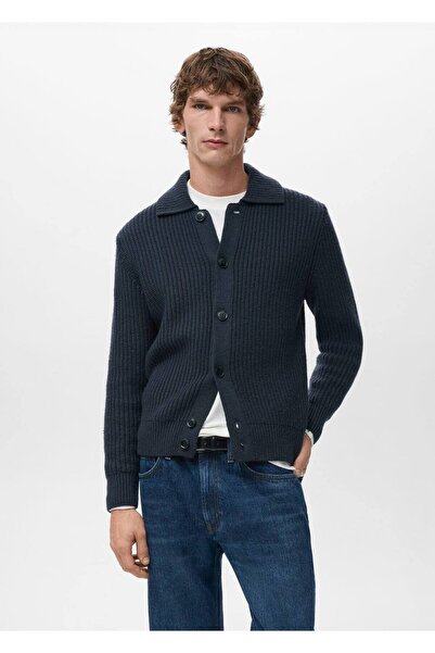 MANGO Man Kalıplı yün karışımlı hırka