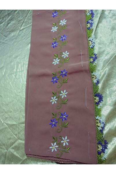 hoaryage Handmade Embroidery Embroidered Needle Embroidered Prayer Cover Dowry Holder Mevlit Hijab Crepe Fabric 145X75 cm
