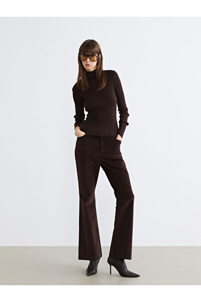 LC Waikiki Brown Half Turtleneck Women's Knitwear Sweater