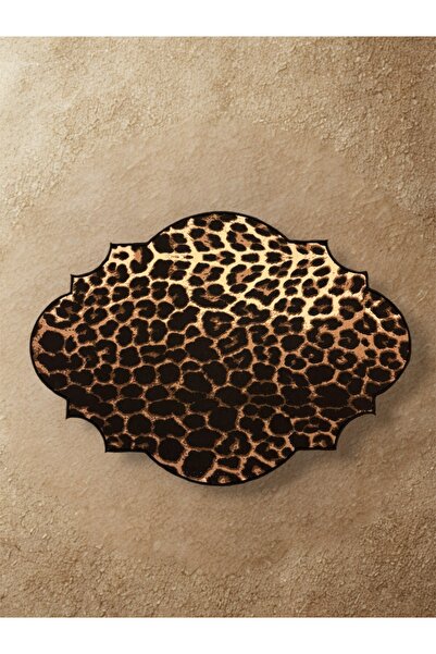 LİONYA DESİGN 2'li Leopar Desenli Nakış Çerçeveli Premium Duck Kumaş Amerikan...