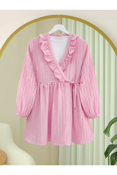 HİJABAYA Kimono cu volane, cu dantelă în față și mâneci elastice