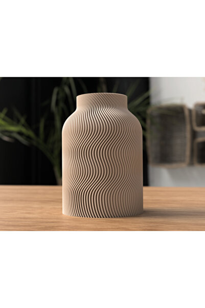 Homentum Ateas | Vază decorativă japandi cu design ondulat și textură mată el...