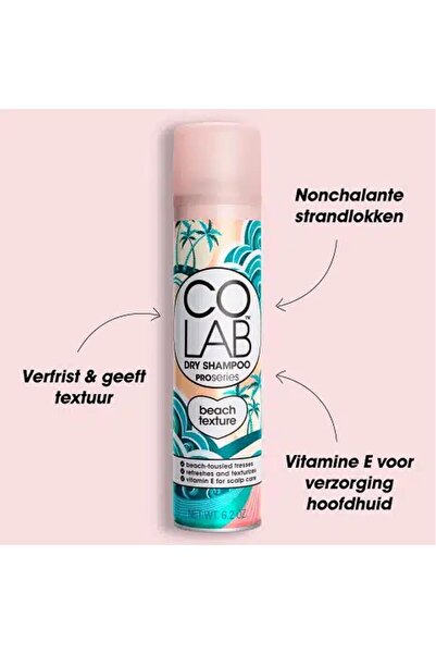 Colab Dry Shampoo Pro Series, Beach Formula with Vitamin E, 200 ml