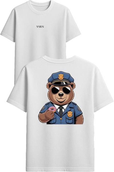 VSRN تي شيرت دينات ييين آي آي إم ديزاين مطبوع أبيض قصة فضفاضة