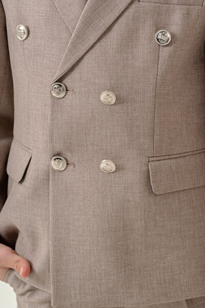 carino's kids Double-Breasted Linen Boy Suit