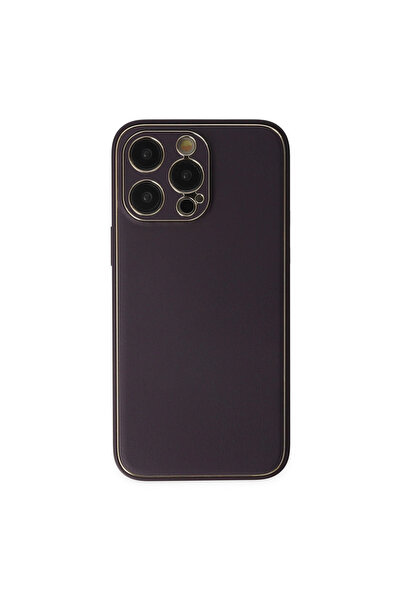 Najmaddin جراب آيفون 13 برو ماكس غطاء سيليكون جلد كوكو - بنفسجي غامق