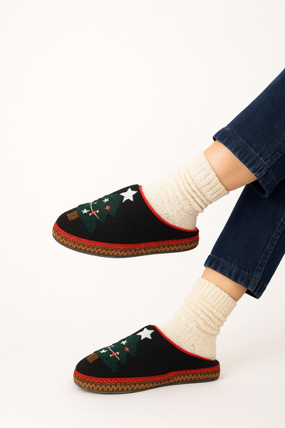 ALB TERLİK AYAKKABI SAN. TİC. LTD. ŞTİ. شباشب منزلية نسائية مطرزة بشجرة عيد ا...