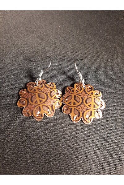 MRYart Liberty Emblem Themed Flower Copper Earrings