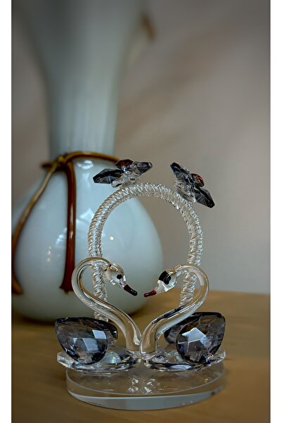 Kiri Dekoratif Kristal Cam Gökkuşağı İkili Kuğu Füme