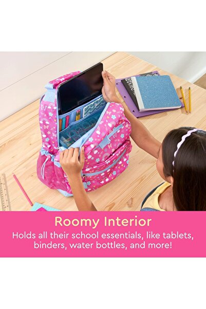 Bentgo Kids Backpack 14" Lightweight - Spacious, Water-Resistant Fabric, Lunch Bag Loop (Rainbow)