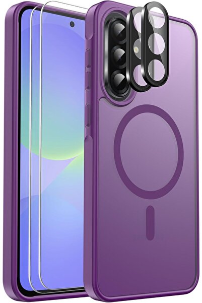 Kipgsm Samsung Galaxy A56 Uyumlu Kamera Lens+Ekran Koruyucu Magsafe Şarj Dest...