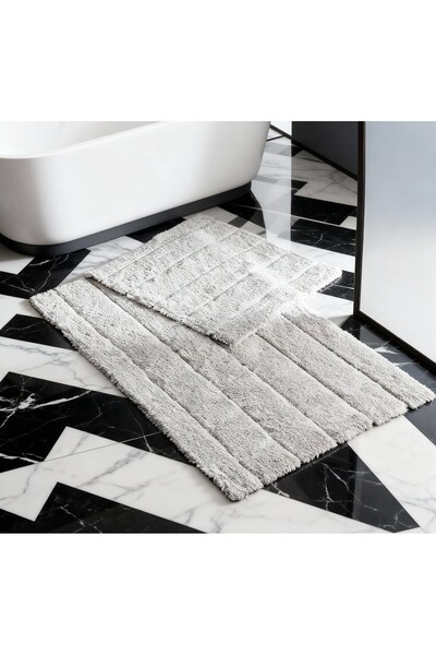 Madame Coco Serre 2-Piece Cotton Bath Mat - Stone