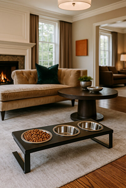 Okay Yükseltilmiş Kedi Kaseleri 3Paslanmaz Çelik Kase ile Küçük Kediler ve Yavru Köpekler İçin 10° Eğimli