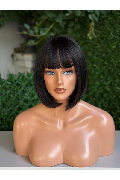 Fenomen Peruk Siyah Kısa Düz Vip Peruk Model