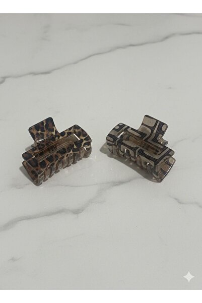 bettin tasarım 2'Li Leopar Desenli Küçük Mandal Kadın Saç Tokası 5 CM Dayanık...