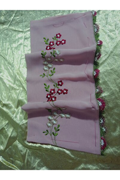 hoaryage Handmade Embroidery Embroidered Needle Embroidered Prayer Cover Dowry Holder Mevlit Hijab Crepe Fabric 145X75 cm