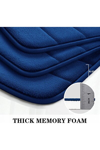 Eworld 3-Piece Bathroom Rug Set, Floor Mat with Memory Foam, Non-Slip, Extra Soft and Absorbent