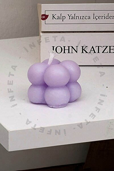 İnfeta 4'lü Bubble Dekoratif Mum Mor Baloncuk Tasarım Mum