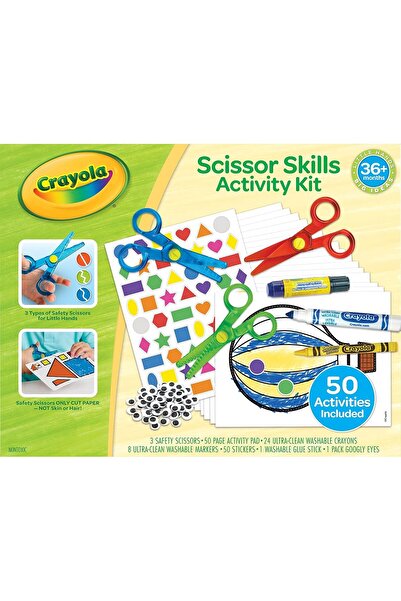 Crayola Scissor Skills Activity Set for Kids, 3 Pieces - Safety Scissors & Craft Supplies (Ages 3+)