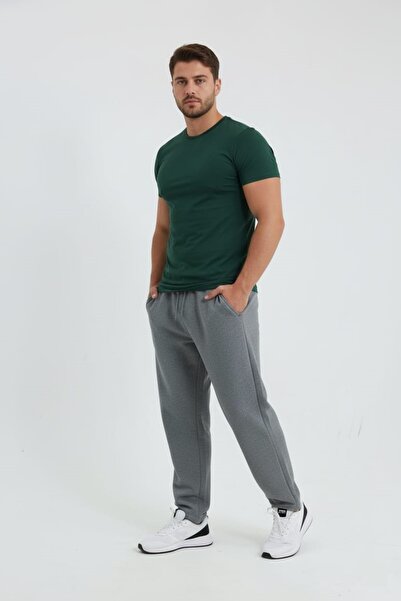 fh fashionhere Men's Comfortable Fit Wide Cut Loose Leg Baggy 2 Thread Smoked Sweatpants