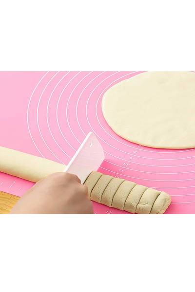 ZUZU MADE Pembe Renk Büyük Boy 45 cm X 65 cm Silikon Hamur Açma Matı