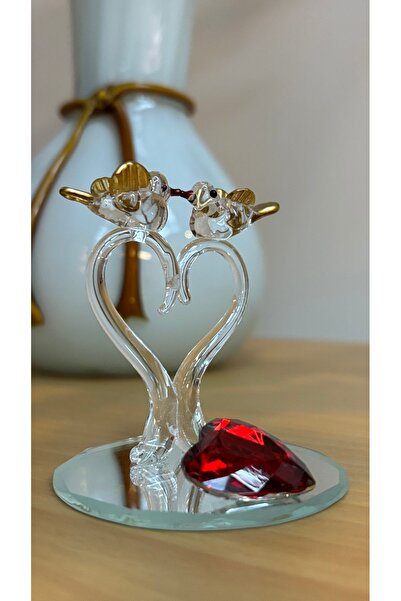 Kiri Dekoratif Kristal Cam Sevgi Kuşları