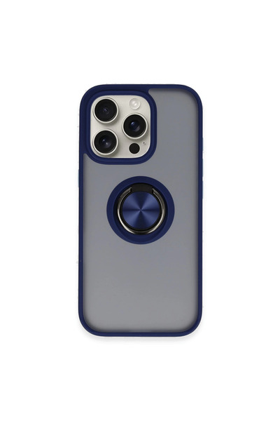 magicool غطاء سيليكون لهاتف آيفون 16 برو مع حلقة مونتريال - أزرق داكن