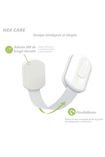 NEX CARE Child Safety Locks - Adjustable 3M Adhesive, Set of 6, White