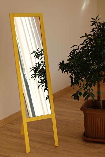 beda Ayaklı boy aynası sarı renkli 145x40