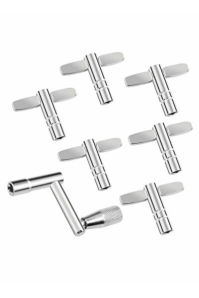 Generic 7 Pcs Universal Drum Key Set, Chrome,Plated Steel Tuning Wrenches for Percussion Instruments, T,typ