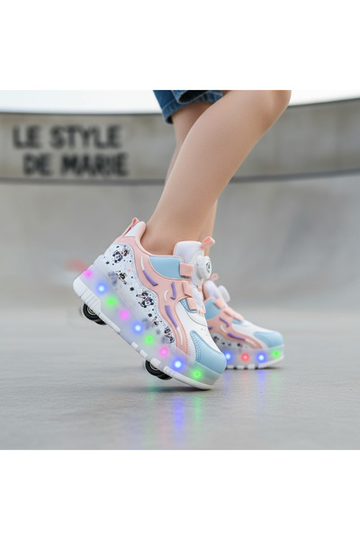 LE STYLE DE MARIE Kız Erkek Çocuk Patenli Işıklı Ayakkabı | Tekerlekli Spor A...