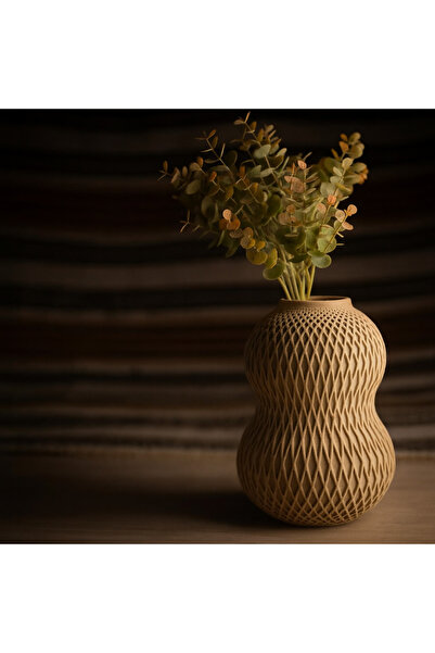 Homentum Ombra | Vază decorativă sculpturală cu textură ondulată și finisaj m...