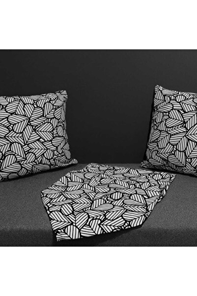 ÖZDAĞ HOME CONCEPT Black and White Digital Print Heart Pattern Throw Pillow a...
