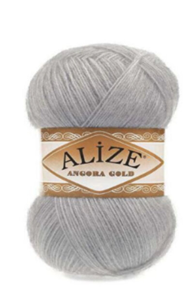 Alize Angora Gold Gray 1 Piece Collar: 21