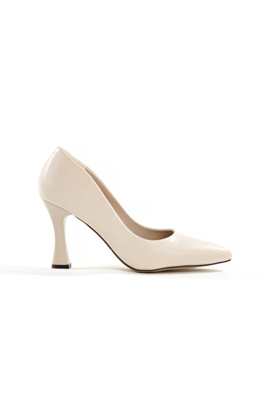 PAYZİN Stiletto Skin Color 9 cm Goblet Heel Round Mouth Pointed Toe Closed