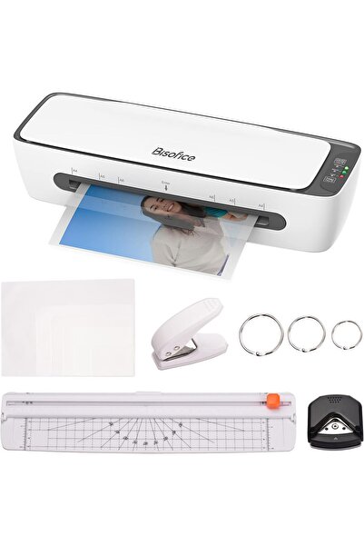 Generic A4 Desktop Laminator SL688 - Hot & Cold, 9-inch Max, Cutter, Round Punch, Binding Ring, Fits A4/A5/A