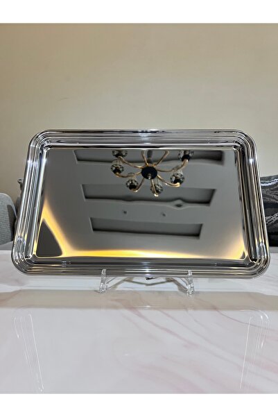 Palaces Serving trays, 2 sizes, silver chrome