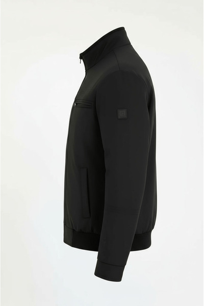 CIVILTIPOLO Men's Regular Fit Ribbed Inner Pocket Zippered Water Repellent Basic Casual Jacket Style Coat